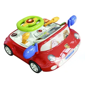 有趣的模拟儿童假装游戏设置交通电动玩具车，供儿童驾驶游戏方向盘