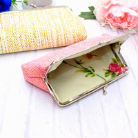 Logo Kustom 6 Inci Kantong Koin Dompet Wanita Kunci Tas Kosmetik Gesper Tas Clutch Gesper Penutupan Snap Tas Lipstik Retro