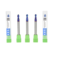 Fraise à bille à 2 dents en carbure monobloc de marque OBT, revêtement Nano Bleu, pour usinage CNC du métal