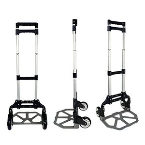Folding Hand Cart 2 Wheel Platform <b>Trolley</b> Aluminum Steel Portable Storage Carry Truck for Industrial and Travel Use - Product Image 1