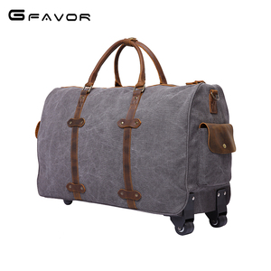 High Quality Portable Canvas Luggage <strong>Travel</strong> Bags Duffle Bags Weekender Outdoor Trolley <strong>Holdall</strong> Bags <strong>with</strong> <strong>Wheel</strong> - Product Image 6