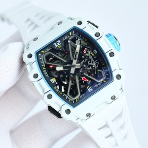 Men's Luxury Tonneau <b>Skeleton</b> Mechanical <b>Watch</b> RM35-03 Style <b>Automatic</b> Movement Sport Wristwatch Rubber Strap Carbon Fiber Case - Product Image 3