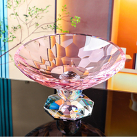 K9 Kristalglas Geëtst Modern Offset Gedrukt Fruit Schaal Ecologisch Snack Dessert Kunst Collectible Huis Bruiloft JiayongCrystal
