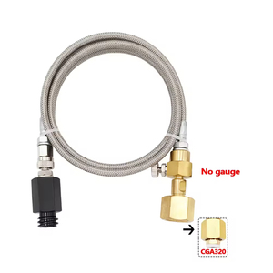 Kit de réservoir externe de CO2 en acier avec tuyau tressé pour machine Sodastream, pour la fabrication d'eau gazeuse, sans manomètre - Product Image 3