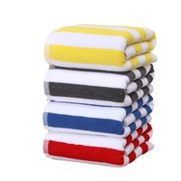 Eco-Friendly Microfiber All-Season Adult Beach Towel-Modern Striped Knitted Design High Water Absorption Machine Washable
