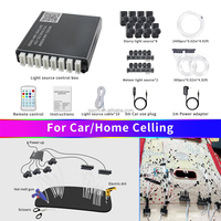 Kit de plafonnier de voiture 16W RGBW à fibres optiques, éclairage d'ambiance ultra-fin DC12V pour un ciel étoilé automobile