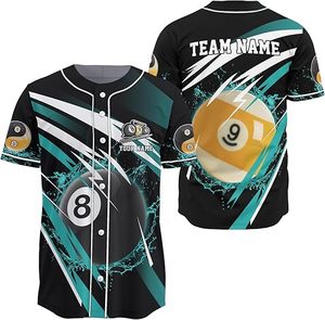 Maillot de baseball personnalisé, ambiance rétro, 100% polyester, respirant, séchage rapide, confort, col Henley, nom du joueur, impression numérique, unisexe, taille XL - Product Image 1