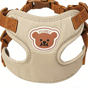 <b>Cute</b> <b>Bear</b> Design Adjustable Dog Harness and Leash Set | Breathable Soft Vest Harness for Small Dogs Puppies Outdoor Walking - Product Image 6
