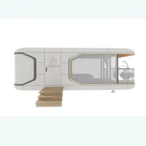 Luxury Eco Prefabricated Outdoor Space Capsule Residence 2 Bedroom with Kitchen Commercial Modular Space Capsule