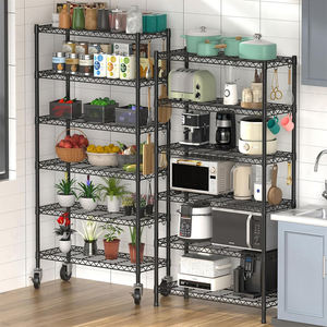 36 "w x 14" d x 75 "h אפוקסי מצופה שחור 6 דרגות nsf חוט מדפים יחידת מדפים יחידה חופשית מתלה תיל מטבח - Product Image 5