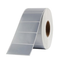 Échantillon gratuit, étiquettes autocollantes en PET résistantes à la chaleur, imperméables, de taille personnalisée, transfert thermique, code-barres, autocollants mats argentés