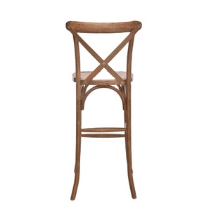 Tabourets de <span class=keywords><strong>bar</strong></span> modernes en métal antique chaises à dossier croisé pour la maison, le restaurant ou l'extérieur cadre en <span class=keywords><strong>bois</strong></span> d'occasion bon marché d'usine - Product Image 1