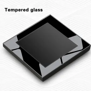 SBY A5 Series Home Switch and socket Tempered Glass Material Electric Wall Light Black Switch 1/2/3/4 Gang Light Switch