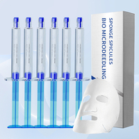 Masque facial en feuille de microneedling bio au collagène et aux peptides de cellules souches, marque privée, masque d'implantation de microneedles pour le traitement de l'acné