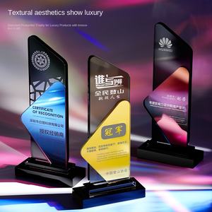 Trophée en cristal personnalisé, design créatif haut <span class=keywords><strong>de</strong></span> gamme, avec lentille atmosphérique, pour récompense d'entreprise, personnel exceptionnel, compétition, réunion annuelle, avec inscription - Product Image 2