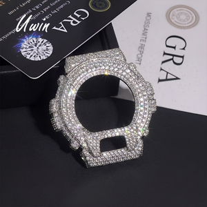 Boîtier de remplacement UWIN Iced Out entièrement serti de CZ pour montre G-Shock DW6900, accessoire de modification de montre en métal Bling Bling - Product Image 1