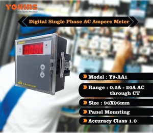 ยอกินส์ Y9-AA1 แอมมิเตอร์ดิจิตอล True RMS 30A AC กระแสตรง, วัดกระแสไฟฟ้า AC, ขนาด 96x96 มม., รับประกัน 1 ปี - Product Image 1