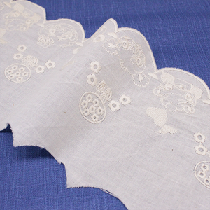 Dentelle brodée en coton de 13,5 cm, dentelle brodée, dentelle en gros - Product Image 3