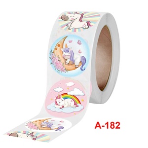 dibujos animados de animales para niños, etiquetas redondas de papel de vinilo, suministros para profesores y escuela, impresió - Product Image 2