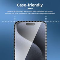 Protection d'écran en verre trempé ultra-fin de qualité supérieure 9H avec impression givrée et sérigraphie pour 15 Pro Max