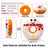 Jouet pour chien en latex naturel en forme de donut, jouet à mâcher mignon, jouet interactif pour l'entraînement des chiots, jouet pour animaux de compagnie