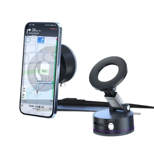 Luxury Hot Sale Vacuum Strong Suction Cup Magnetic Car Mirror Mount 360 Degree Phone Holder Foldable Phone Stand