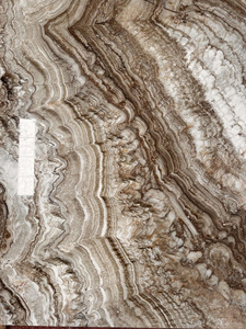 กระเบื้องออนิกซ์สีน้ำตาลลายคลื่นแปลกตาแบบตัดตามขนาด แผ่นผนังออนิกซ์สีขาวเปอร์เซีย แผงผนังหยก คอลัมน์ออนิกซ์แกะสลักสำหรับตกแต่ง - Product Image 4