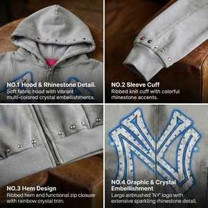 Sweat-shirt à capuche uni personnalisé en gros pour hommes, fournisseur de premier plan, extérieur, 100% coton, lourd, couleur unie, fermeture éclair intégrale - Product Image 2