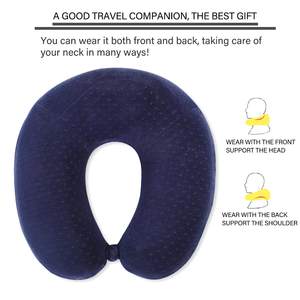 Oreiller de voyage portable en forme de U avec mousse à mémoire de forme pour un rebond doux et un soutien de la tête, adapté aux avions et aux voitures - Product Image 5