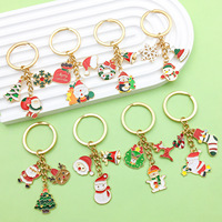 Porte-clés de Noël créatif en forme de dessin animé, pendentif sapin de Noël, Père Noël, cloche de neige
