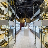 Vitrine de présentation de bijoux moderne de luxe léger, comptoir de magasin en verre, présentoir de bijoux