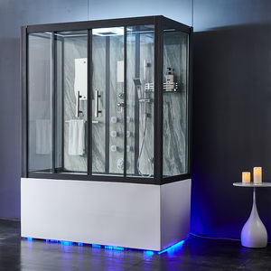 Baignoire de massage hydromassante moderne et fermée pour intérieur, <span class=keywords><strong>avec</strong></span> système de buses de <span class=keywords><strong>bain</strong></span> à remous, pour salle de <span class=keywords><strong>bain</strong></span> domestique <span class=keywords><strong>avec</strong></span> douche et hammam - Product Image 4