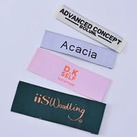 Étiquettes de marque en satin damassé tissées privées personnalisées étiquette de logo étiquette grande étiquette tissée en polyester pour l'impression de vêtements