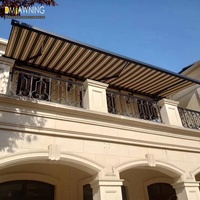 Auvent rétractable pour l'extérieur, Cassette complète motorisée, auvent en aluminium, avec bras LED et moteur