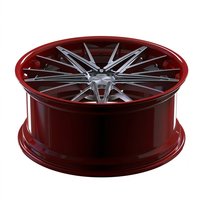 Nuevas Llantas de Aleación de Aluminio Forjado 6061 T6 con Diseño de Malla Roja Gunmetal, de 18-24 Pulgadas, Personalizadas, con 6 Años de Garantía