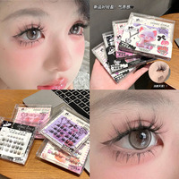 Cappuvini – Faux cils 3D style bande dessinée, naturels, sans colle, légers, 4 couleurs, 36/48 bouquets, confortables à porter, pour la beauté
