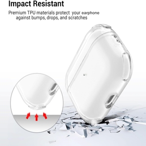 Pour étui <span class=keywords><strong>Airpods</strong></span> 4 avec porte-clés, housse de protection transparente en silicone TPU souple antichoc pour écouteurs pour <span class=keywords><strong>Apple</strong></span> <span class=keywords><strong>Airpods</strong></span> <span class=keywords><strong>Pro</strong></span> <span class=keywords><strong>2</strong></span> - Product Image 2