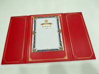 Porte-certificat A4 en cuir PU avec logo personnalisé, éclairage LED, couverture de diplôme de remise de diplôme illuminée