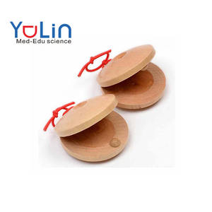 2 paires de <span class=keywords><strong>castagnettes</strong></span> en bois, instrument de percussion musical <span class=keywords><strong>flamenco</strong></span> pour enfants, jouets - Product Image 1