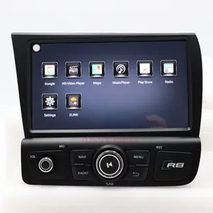 PX6 Pemutar Video Radio DVD Mobil Android untuk Audi R8 LHD 2008-2015 Layar Sentuh Navigasi GPS Mobil Gaya Asli