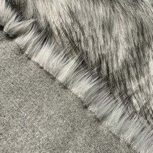 Alta calidad 1500g blanco teñido <span class=keywords><strong>gris</strong></span> Faux Fox Fur <span class=keywords><strong>tela</strong></span> larga de felpa para ropa con respaldo de punto para collares - Product Image 5