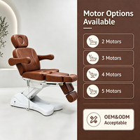 Fauteuil de podologie électrique motorisé avec repose-pieds réglable à double compartiment pour clinique de spa médical en cuir PU