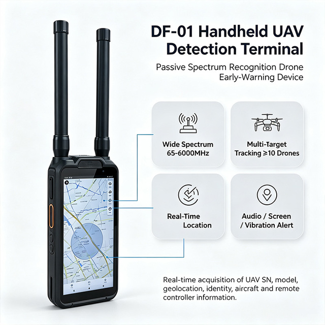 DF-01 Portable UAV Locator Device Handheld Drone Detector for Outdoor Large Gathering Airspace Monitoring