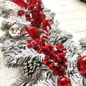 Decorazione per la festa di <span class=keywords><strong>capodanno</strong></span> decorazione per la casa da parete in pino artificiale ghirlanda di Rattan porta d'ingresso ghirlanda decorativa di buon natale - Product Image 6
