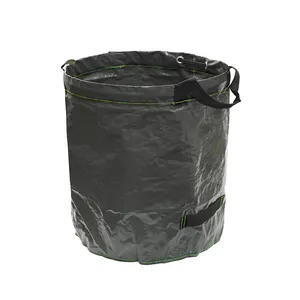 Heavy duty extra 500L black large plastic yard cleanup bags for clipping