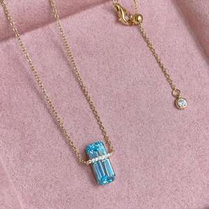 Kalung batu Topas biru Modern rapi dan rapi serta bisa dipakai dengan berbagai kostum - Product Image 2