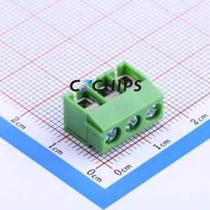 PA001-3P Screw Terminal Block Through hole Component (THT),P=5mm Connector ( Construction: 1x3P )( Pitch: 5mm )( Color: Green ) - Product Image 2