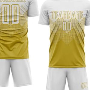 Conjunto de Uniforme de Fútbol Blanco Dorado, Camiseta y Pantalones Cortos, Ligero y de Alto Rendimiento para Entrenamiento de Equipo y Partidos de Liga - Product Image 4