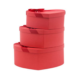 Cajas de regalo en forma de corazón Kraft rojo <span class=keywords><strong>del</strong></span> Día de San Valentín con tapa extraíble para embalaje decorativo de vacaciones - Product Image 1