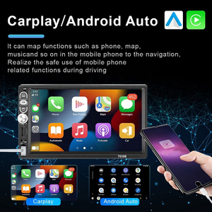 Podofo 7'' Single Din Car Stereo with Carplay Android Auto 1 Din Car Radio Car MP5 Player BT FM EQ Aux In+ <b>Mic</b> - Product Image 2